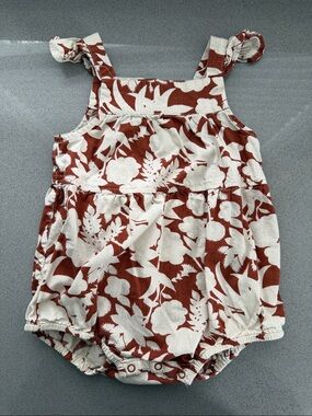 Cat & Jack Cream and Rust Floral Baby One-Piece
